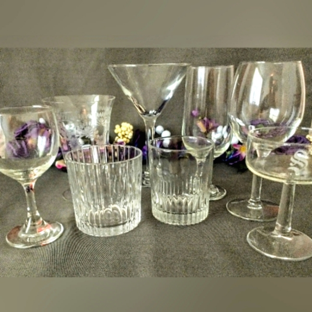 Currated Group of "Orphan" Vintage Specialty Cocktail Glasses